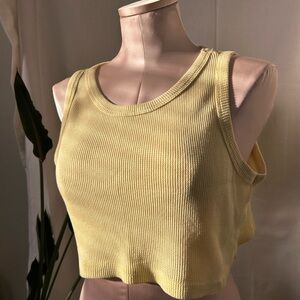 Sunny Yellow Ribbed Crop Top
